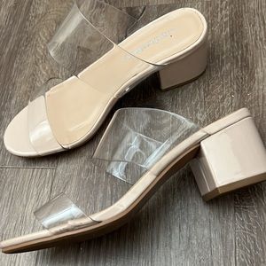 Clear Mid Block Sandals